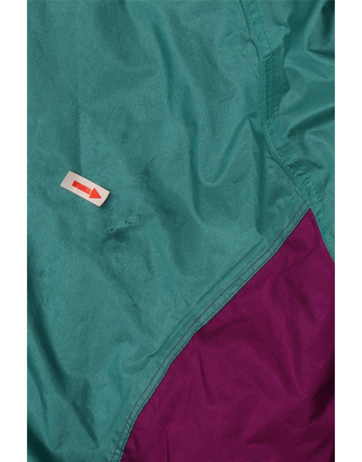 Giacca antipioggia vintage da uomo UK 44 2XL Nylon color block viola