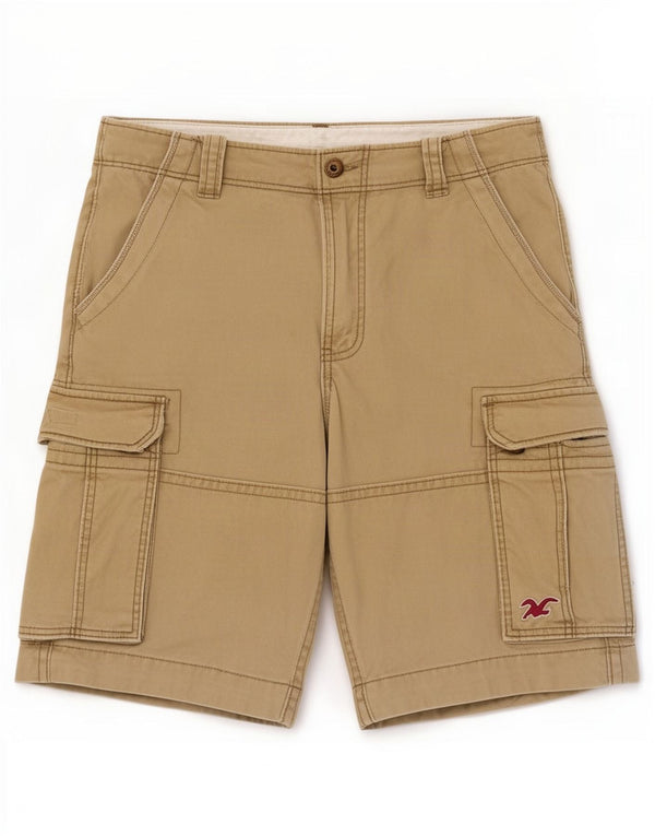Pantaloncini cargo da uomo Hollister W31 in cotone beige medio
