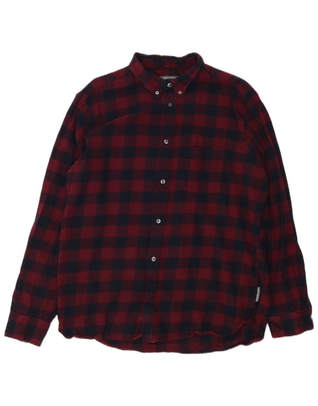 Camicia da uomo in flanella French Connection 2XL cotone a quadretti bordeaux