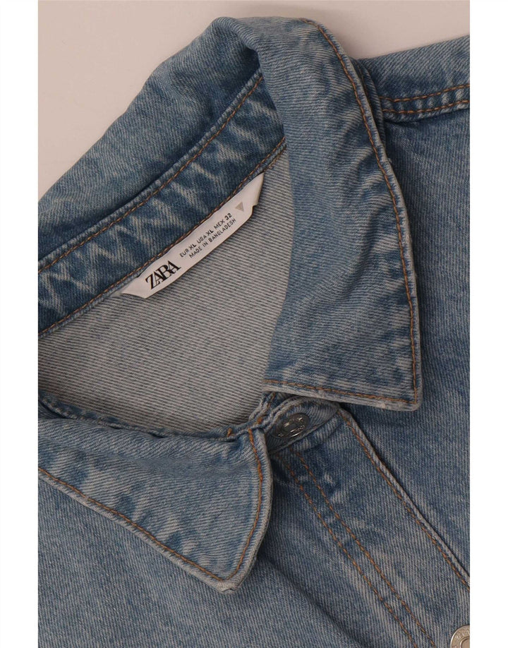 Camicia in denim da donna Zara UK 18 XL Blu