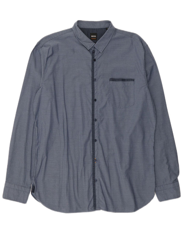 Camicia da uomo Hugo Boss XL blu maculato