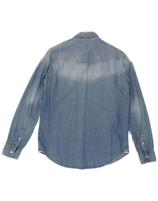 Camicia di jeans vestibilità standard lavaggio acido da uomo Levi's in cotone blu medio