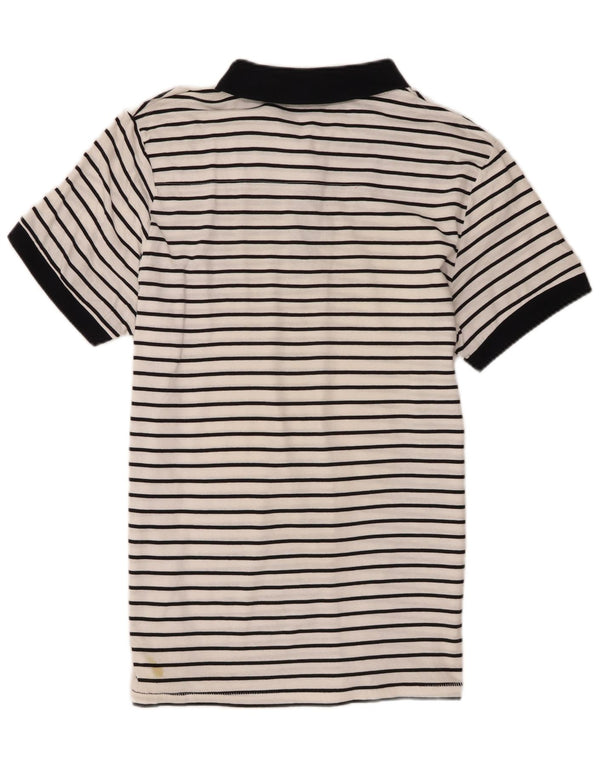 Polo da uomo French Connection XL in cotone gessato bianco