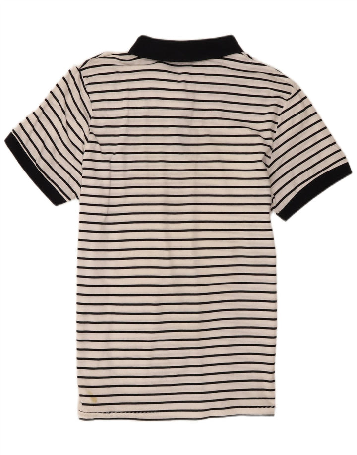 Polo da uomo French Connection XL in cotone gessato bianco