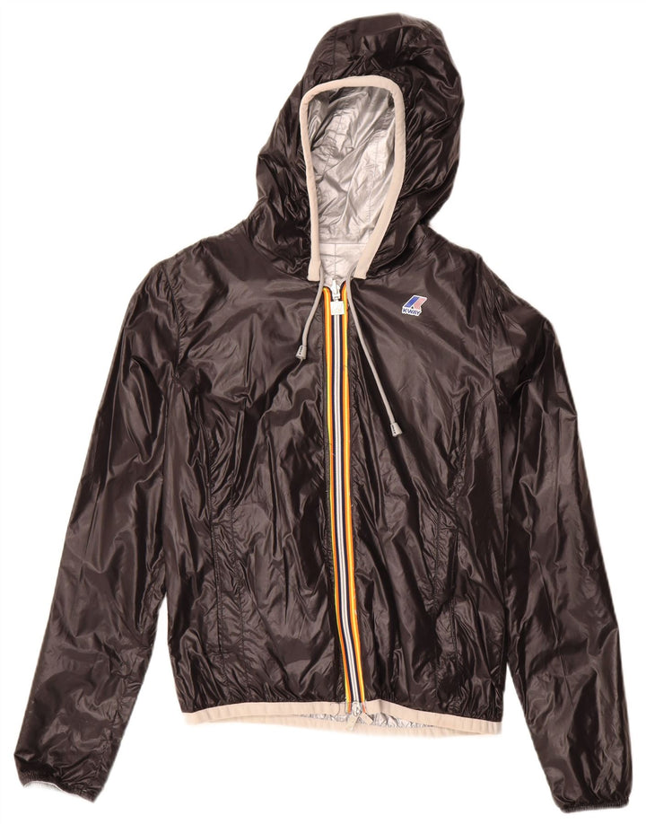 Giacca reversibile con cappuccio K-Way Bambino 6-7 anni Nera in poliammide