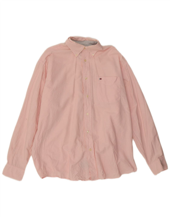 Camicia da uomo Tommy Hilfiger in cotone rosa medio