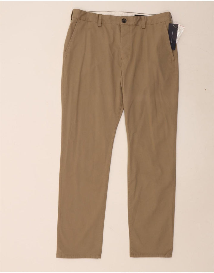 FRENCH CONNECTION Pantaloni chino dritti da uomo W34 L32 Cotone beige