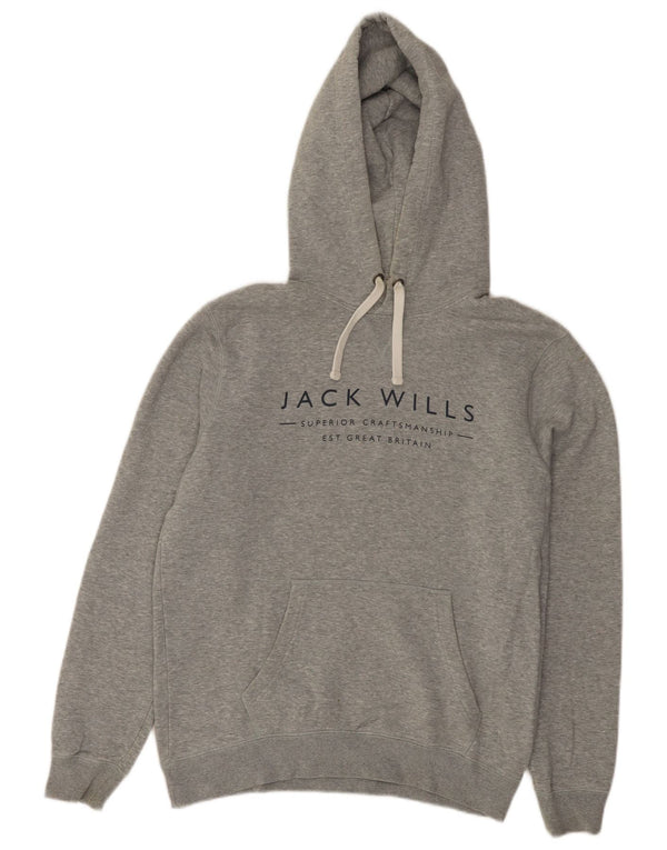 Maglione con cappuccio grafico da uomo Jack Wills piccolo in cotone grigio
