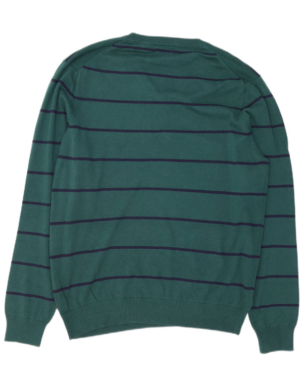 Maglione da uomo con scollo a V IZOD, cotone a righe grandi verdi