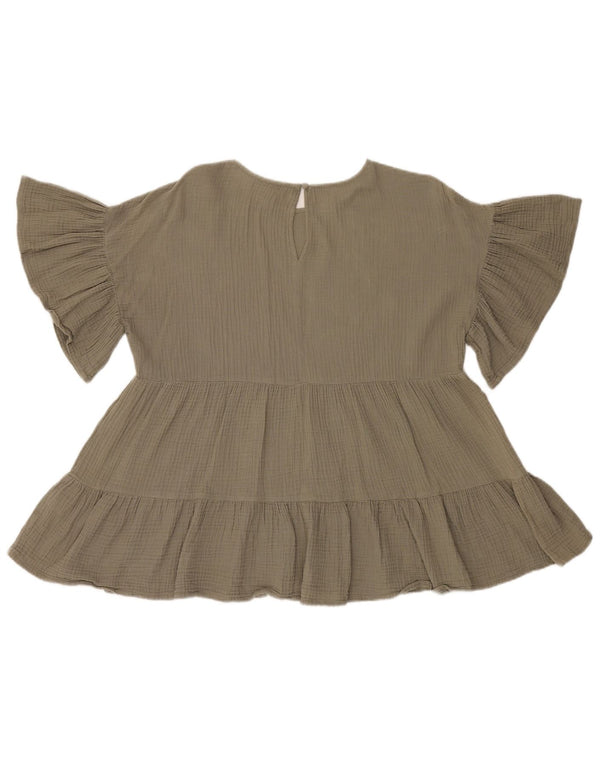 Camicetta oversize da donna French Connection Top UK 8 Small Cotone kaki