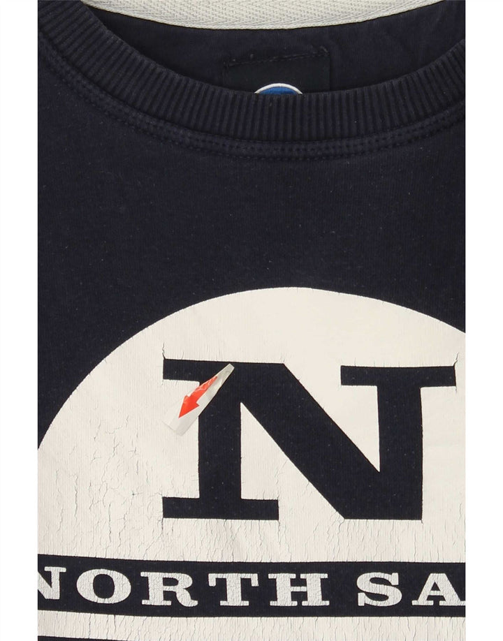 Felpa grafica da uomo North Sails, piccola, in cotone blu navy