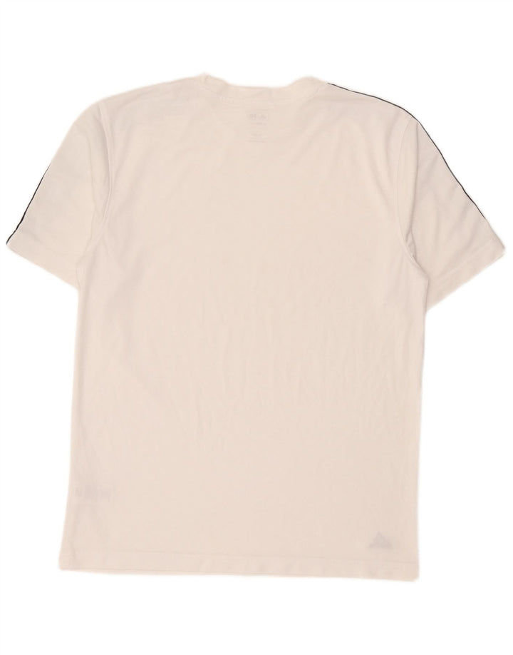 Adidas Uomo Climalite T-shirt Top Large Bianco Poliestere