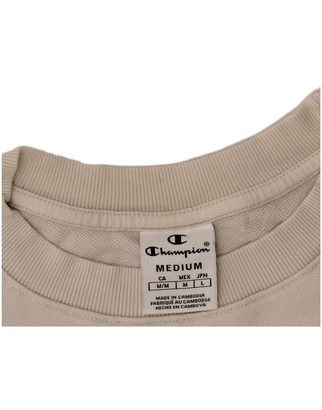 CHAMPION Felpa con grafica corta da donna UK 14 Beige medio