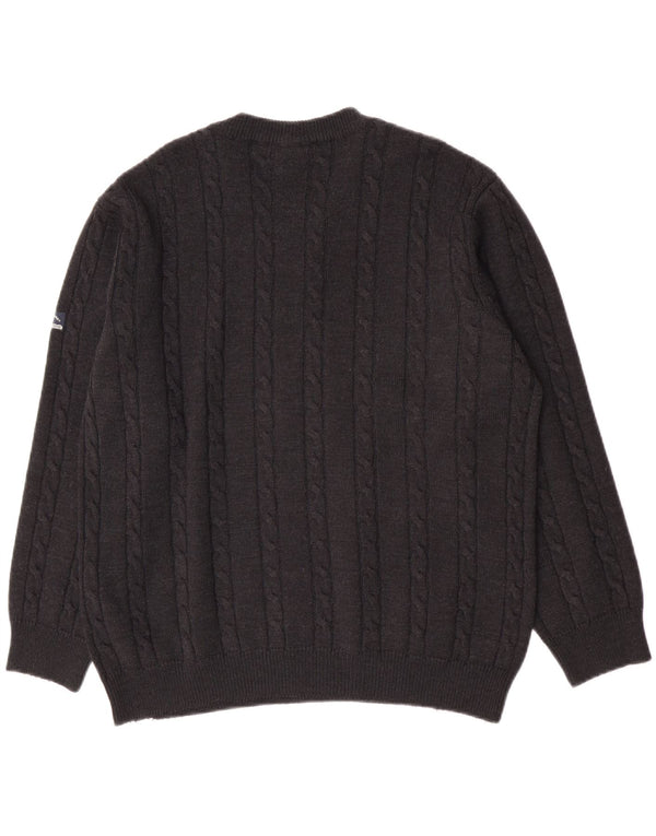 Maglione maglione girocollo da uomo Navigare grande lana grigia