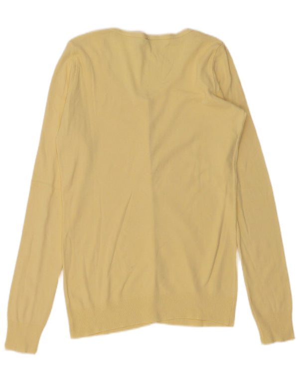 Maglione cardigan da donna Benetton UK 10 piccolo giallo