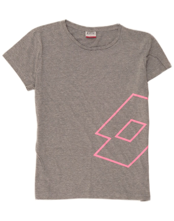 T-shirt grafica da donna Lotto Top UK 14 Cotone grigio medio