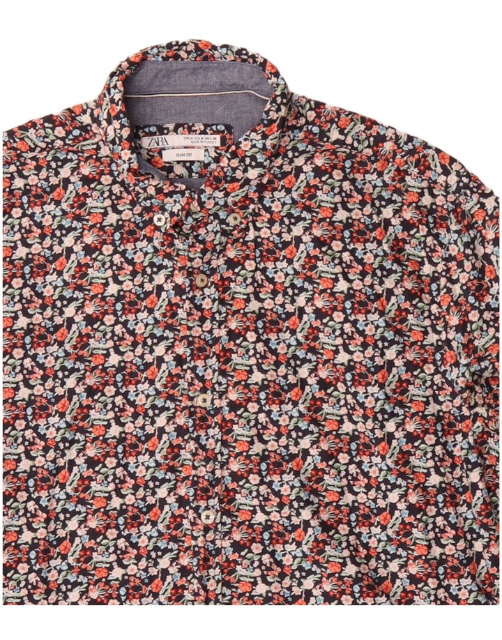 Camicia Zara da uomo slim fit media floreale multicolore