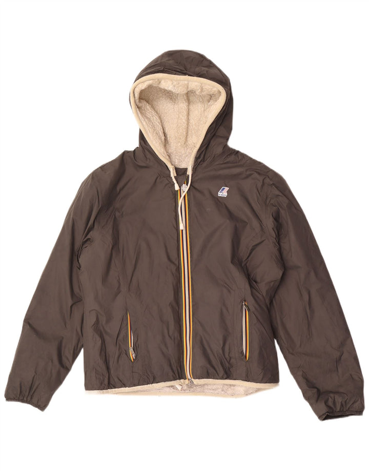 Giacca a vento con cappuccio da uomo K-Way UK 38 Poliammide grigio medio