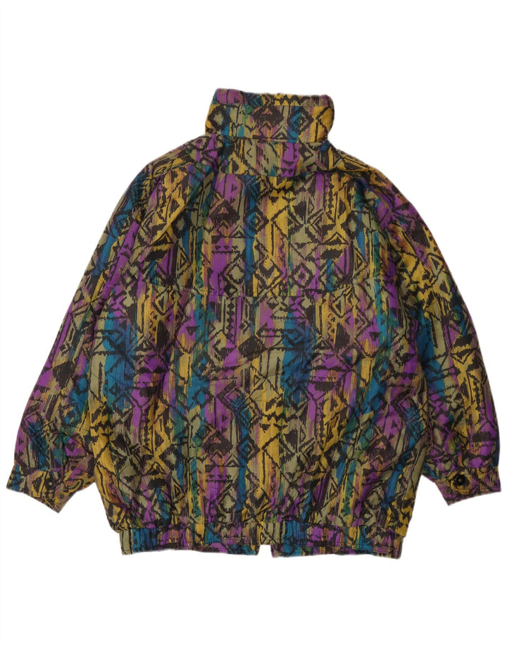 Giacca imbottita oversize da donna vintage EU 36 piccola geometrica multicolore