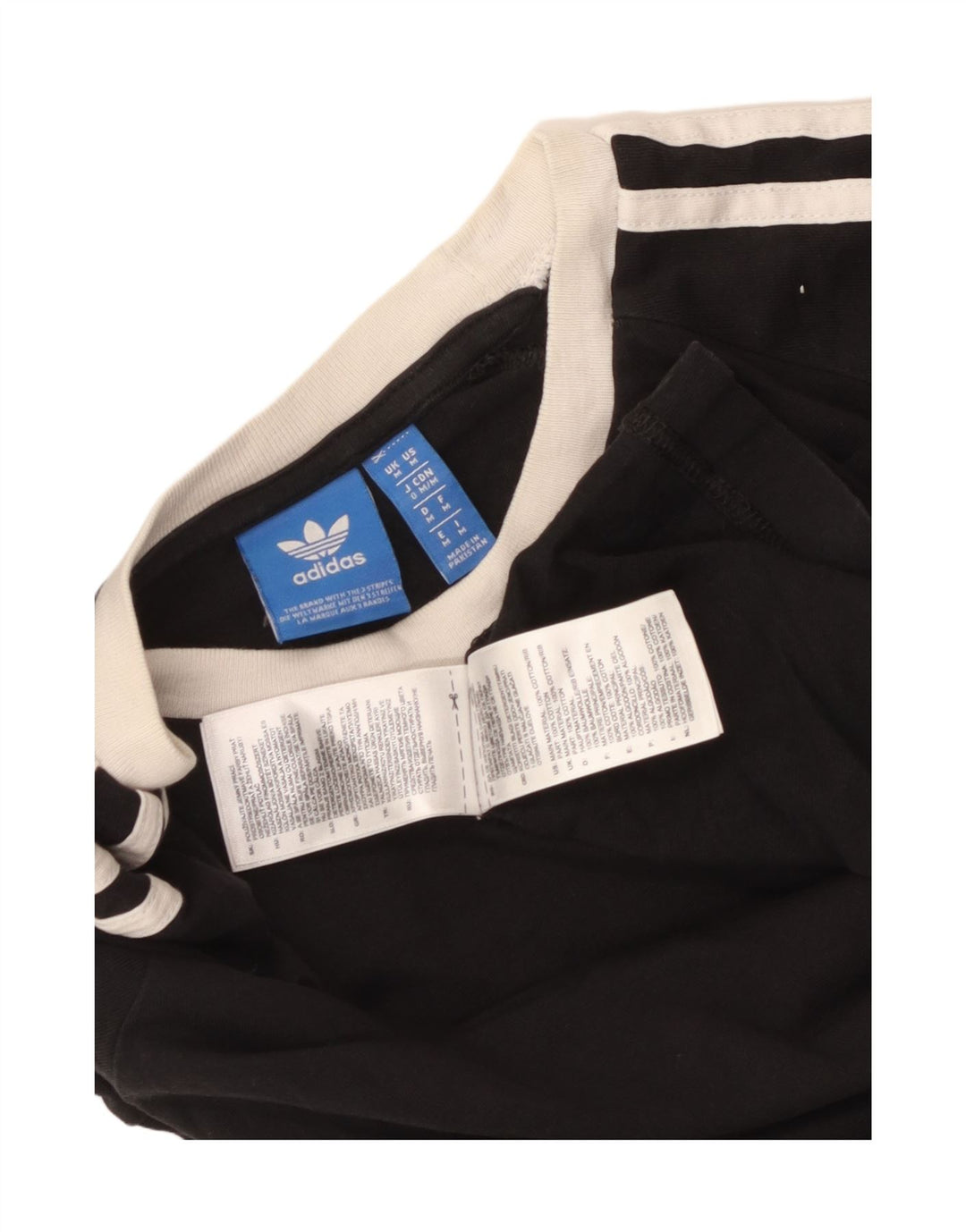 T-shirt Adidas da uomo Top media in cotone nero