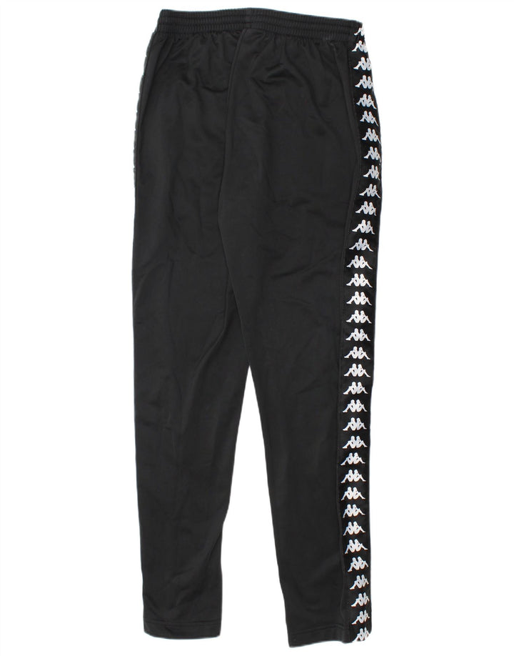 Pantaloni da tuta con grafica Kappa per ragazzi 13-14 anni, grandi, in poliestere nero
