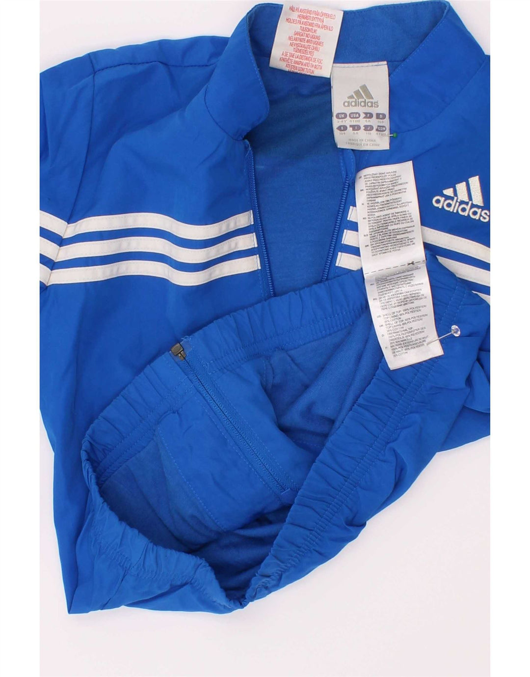 Giacca Top della tuta da ragazzo Adidas 3-4 anni in poliestere blu