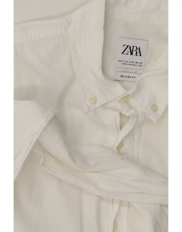 ZARA Mens Relaxed Fit Shirt Small White Vintage Zara and Second-Hand Zara from Messina Hembry 