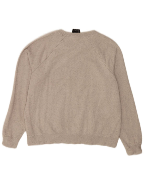Felpa con grafica Nike da donna, maglione UK 14, cotone chiazzato grigio medio