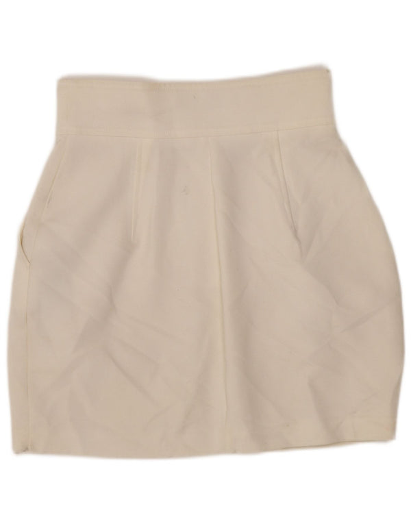 Minigonna Donna a Vita Alta Elisabetta Franchi IT 38 XS W24 Bianco Sporco