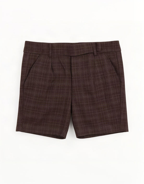 Pantaloncini chino da donna Benetton IT 38 XS W28 Lana a quadri grigi