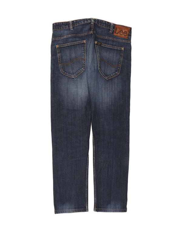 LEE Womens Powell Straight Jeans W34 L30 Navy Blue Cotton