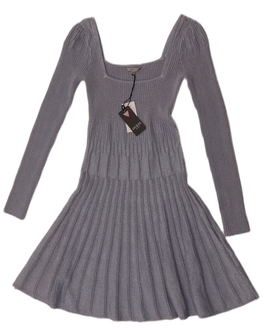 Abito maglione a maniche lunghe da donna Guess UK 12 Rayon grigio medio