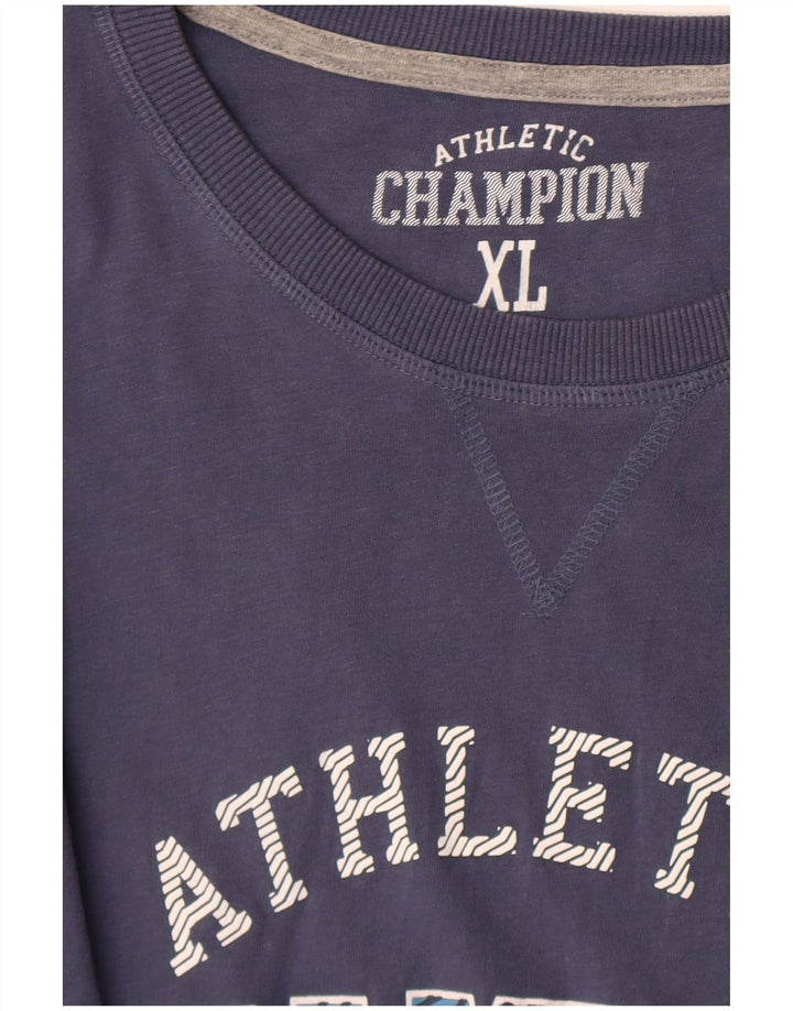 Top grafico da uomo Champion manica lunga XL blu