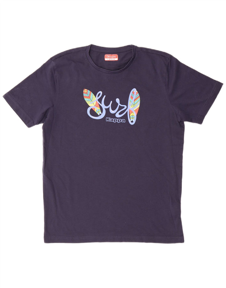 T-shirt grafica da uomo Kappa Top Large in cotone blu navy