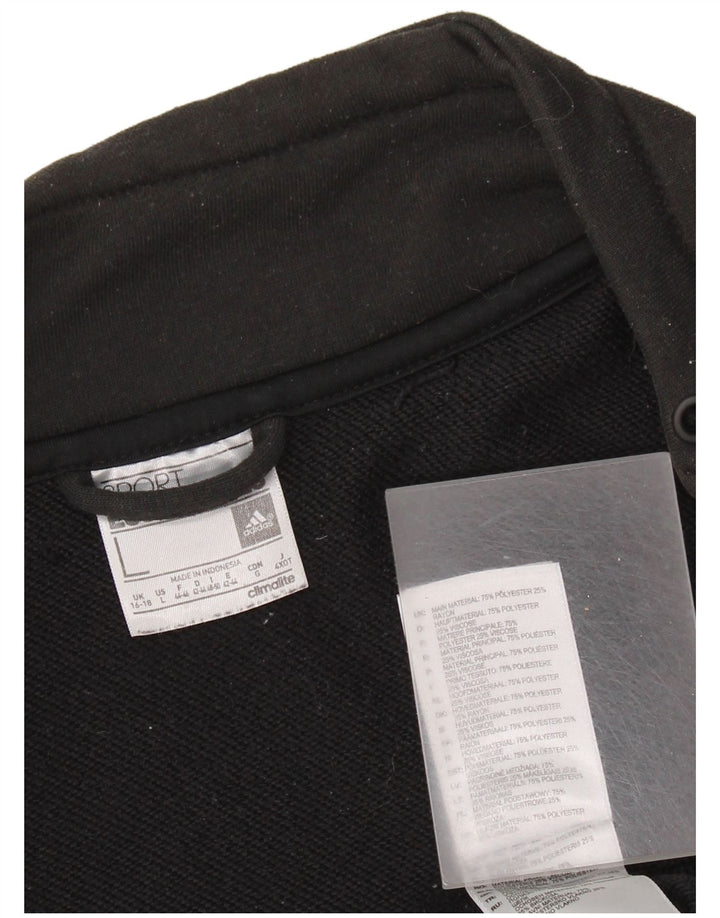 Giacca da tuta da donna Adidas Climalite UK 16/18 grande poliestere nero