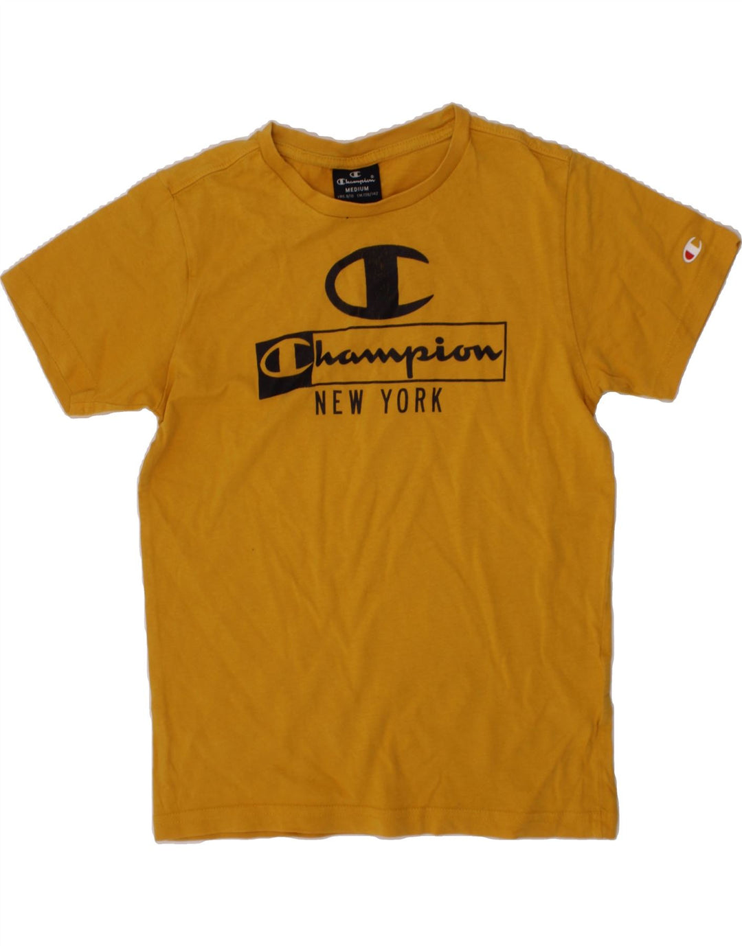 CHAMPION Boys Graphic T-Shirt Top 9-10 Years Medium  Yellow Cotton Vintage Champion and Second-Hand Champion from Messina Hembry 
