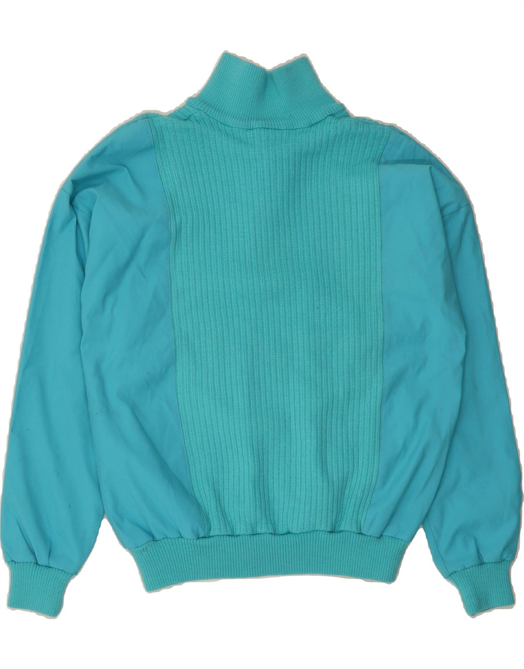 OLYMPIA Womens Zip Neck Jumper Sweater EU 42 Large Blue Polyester Vintage Olympia and Second-Hand Olympia from Messina Hembry 