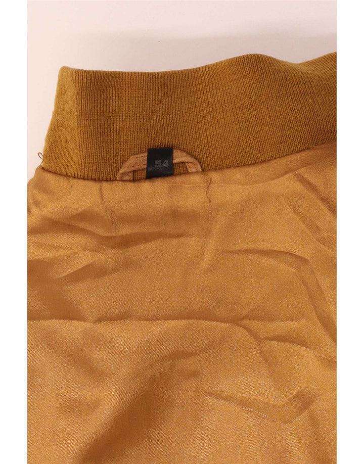 Giubbotto bomber vintage in pelle scamosciata da uomo IT 54 2XL Beige