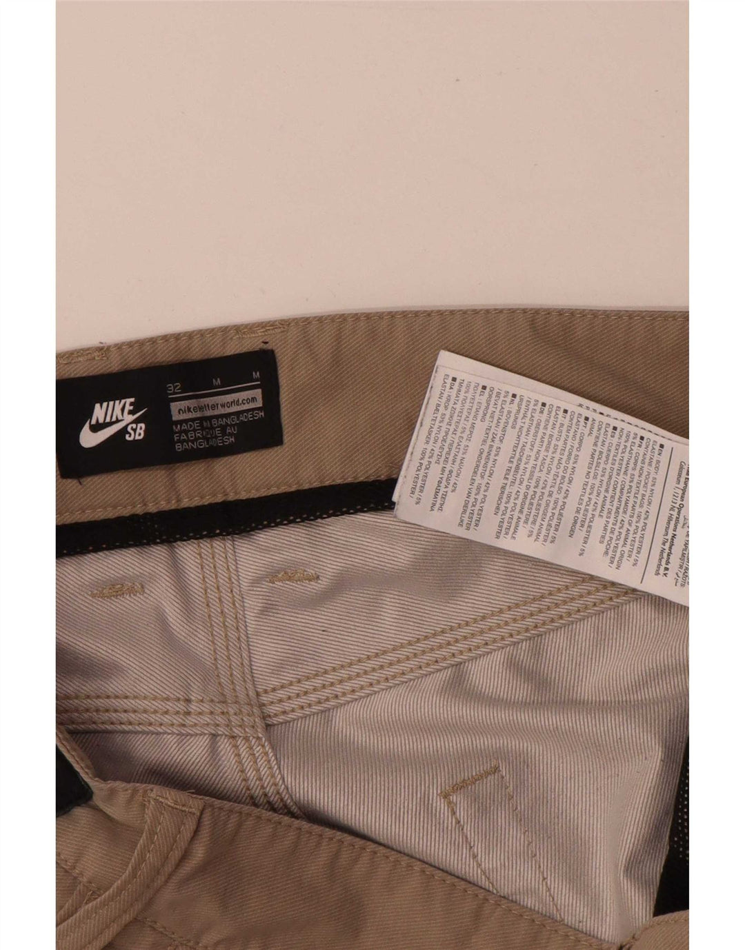 Pantaloncini casual regolari da uomo Nike W32 nylon beige medio