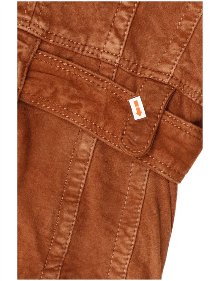 Giacca in pelle scamosciata da donna EDC UK 14 in pelle marrone medio