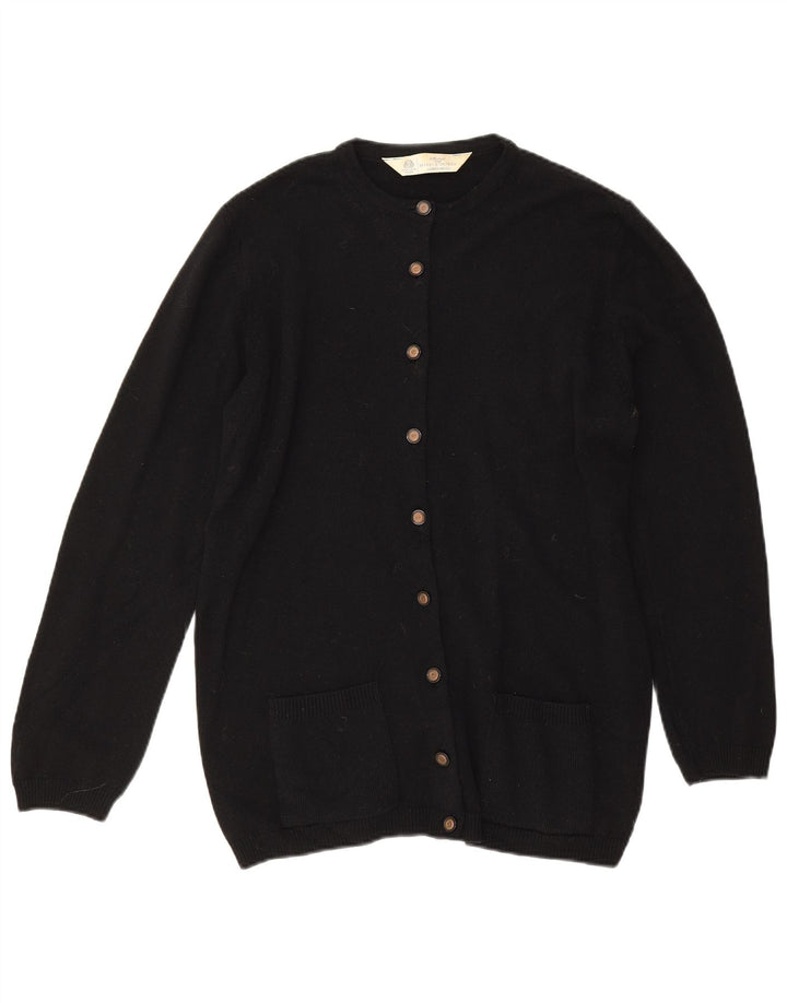 Maglione cardigan da donna Marks & Spencer UK 14 Lana d'agnello nera grande