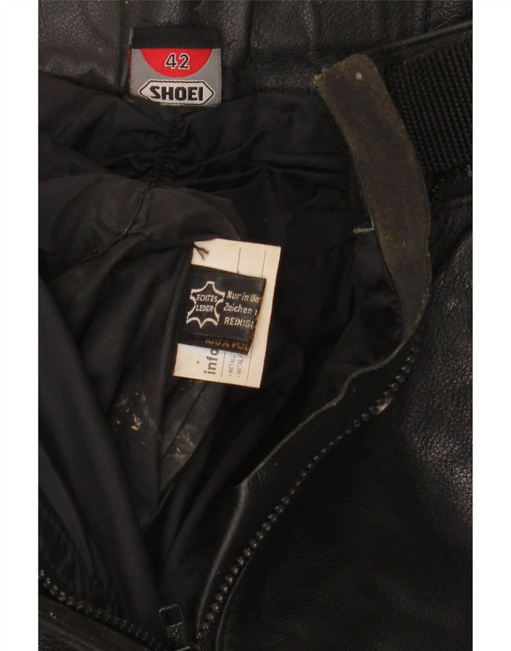 Pantaloni in pelle da motociclista da donna Shoei EU 42 Medium W28 L21 Pelle nera
