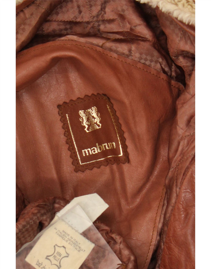 Giacca in pelle militare da uomo Mabrun IT 54 2XL Pelle marrone