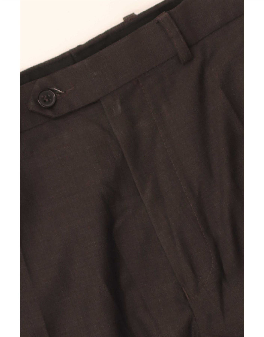 Pantaloni da abito dritti da uomo Marks & Spencer W36 L31 lana grigia