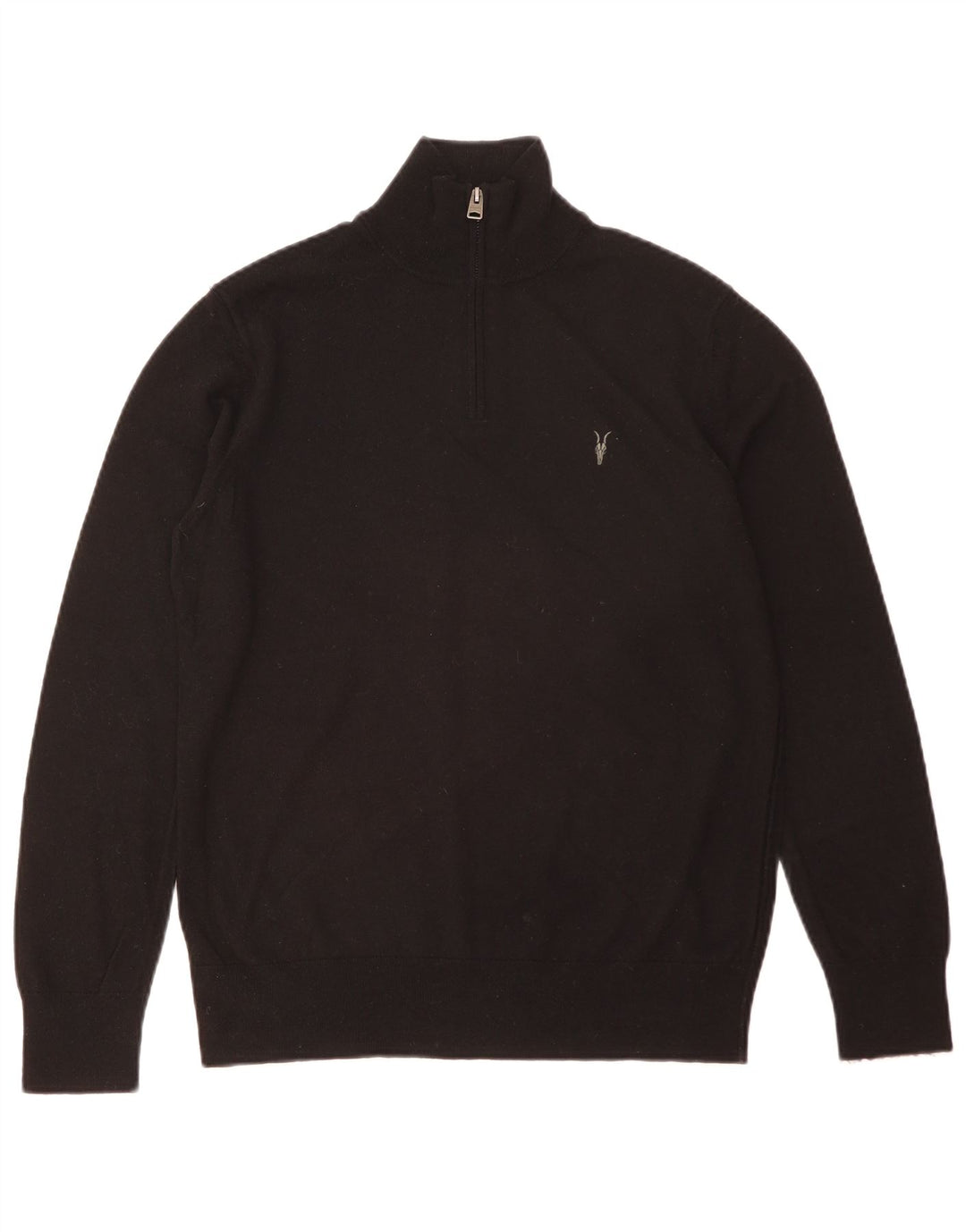 Maglione maglione con zip da uomo All Saints, nero medio