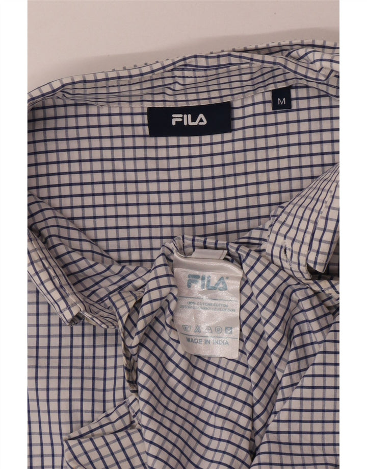 Camicia Fila da uomo in cotone a quadri blu medio