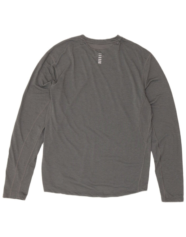 Maglia da corsa aderente da uomo Under Armour a maniche lunghe grande grigia sportiva