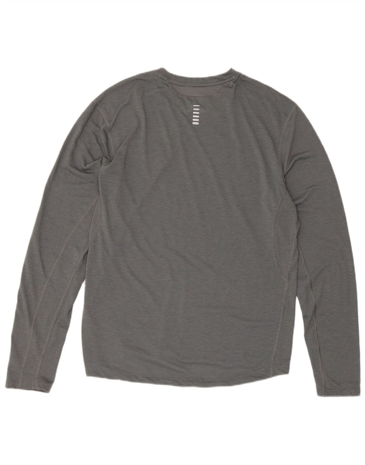 Maglia da corsa aderente da uomo Under Armour a maniche lunghe grande grigia sportiva