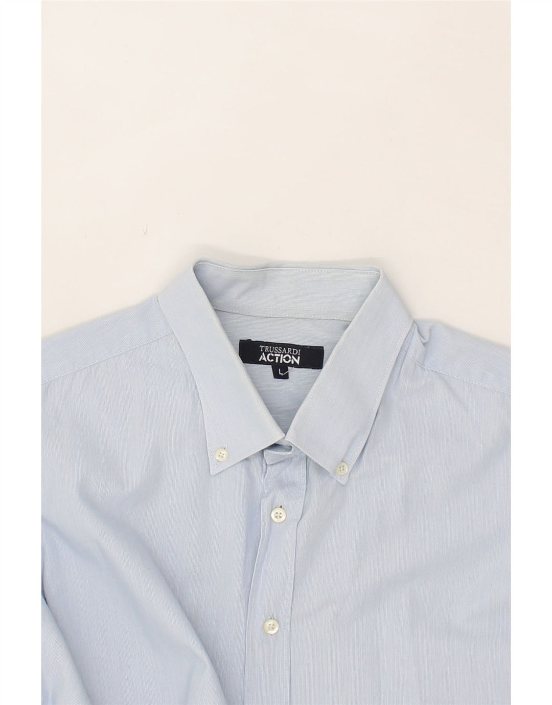 TRUSSARDI Mens Shirt Large Blue Vintage Trussardi and Second-Hand Trussardi from Messina Hembry 