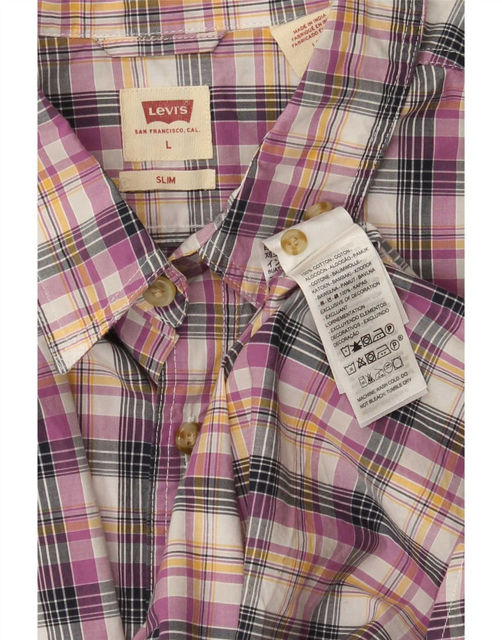 Camicia slim da uomo Levi's, cotone a quadri multicolore grande